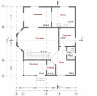 Красивый проект мансардного коттеджа оригинального цвета