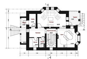 Красивый проект загородного жилого двухэтажного дома в старинном стиле