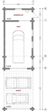 Проект большого удобного гаража с деревянным фасадом