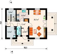 Архитектурный проект симпатичной загородной усадьбы с балконом
