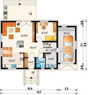 Проект оригинального поместья с гаражом и мансардой