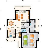 Коттедж с шестью комнатами с гаражом на 2е машины