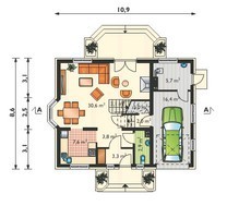 Загородная усадьба с мансардой площадью до 150 m²