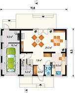 Архитектурный проект элегантного домика площадью 140 m²
