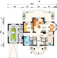 Проект симпатичного загородного дома с красивым дизайном