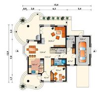 Проект оригинального современного дома с балконами и эркерами
