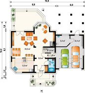 Современный двухэтажный коттедж с большим гаражом