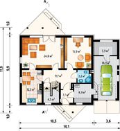 Оригинальный особняк с большим гаражом и балконом-террасой