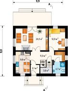 Проект красивого мансардного коттеджа 140 m²