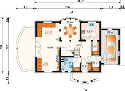 Проект строительства симпатичного мансардного дома 170 m²