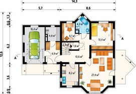 Загородный дом с красивой верандой и просторным гаражом