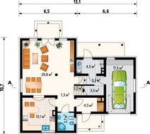 Проект компактного загородного коттеджа с площадью 180 m²