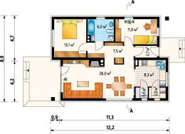Проект стильного дома с небольшой площадью