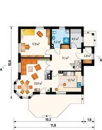 Архитектурный проект красивого дома с просторной гостиной