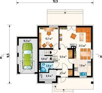 Проект просторного особняка с семью комнатами