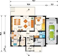 Красивый загородный дом с пристроенным гаражом и мансардным этажом