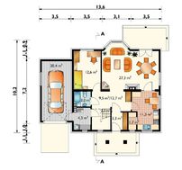 Большой загородный коттедж с пятью комнатами и площадью 170 m²