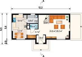 Небольшая загородная усадьба с двумя просторными спальнями и гостиной