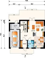 Архитектурный проект коттеджа 180 m² с мансардой и гаражом на 1 машину