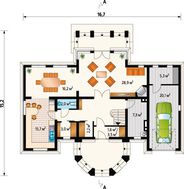 Симпатичный дом с крыльцом в виде башни