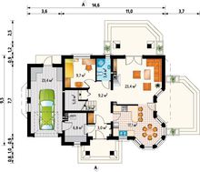 Проект запоминающегося дома с мансардой площадью до 200 m²