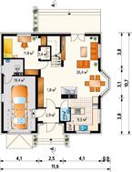 Проект строительства симпатичного мансардного дома с эркером