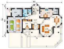 Коттедж с гаражом на 2 авто размером 12 на 22