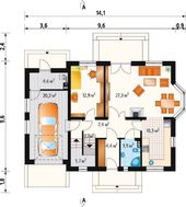 Интересный проект мансардного коттеджа с частично кирпичным фасадом
