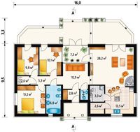 Красивый проект загородного коттеджа для узкого участка